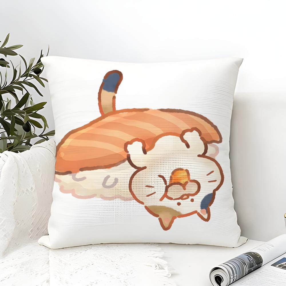 Cute Cartoon Animal Companion Patterns Pillow Case Cotton Linen Fabric Square Zipper Pillowcase Home Decorative Living Room