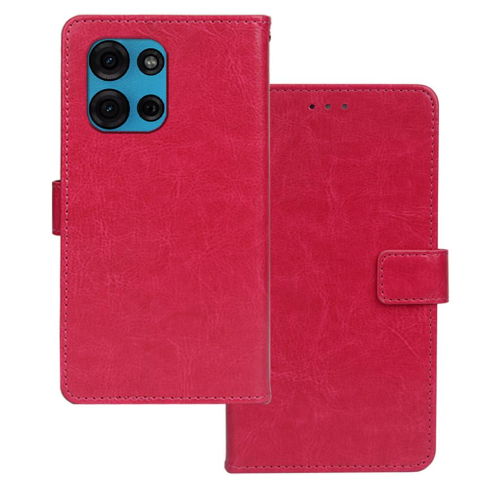 

IDEWEI for Motorola Moto G75 5G Case Card Slots Holder Leather Phone Cover Crazy Horse Texture C