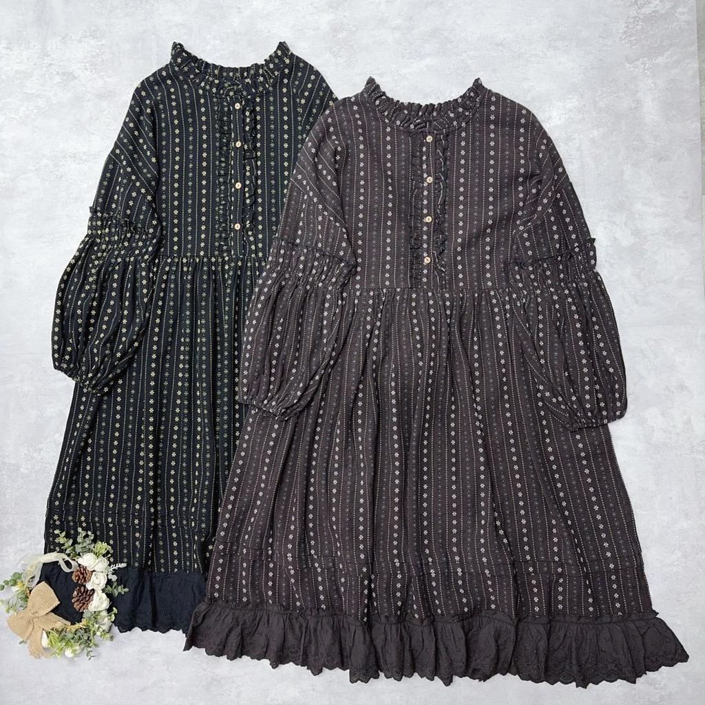 Johnature Jacquard Ruffle Printed Casual Dress Spring Loose Long Pullover Long-Sleeve A-Line Women Dresses