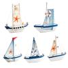 Excellent Mini Exquisite Compact Mediterranean Sailboat Model Table Decoration for Office Model Boat