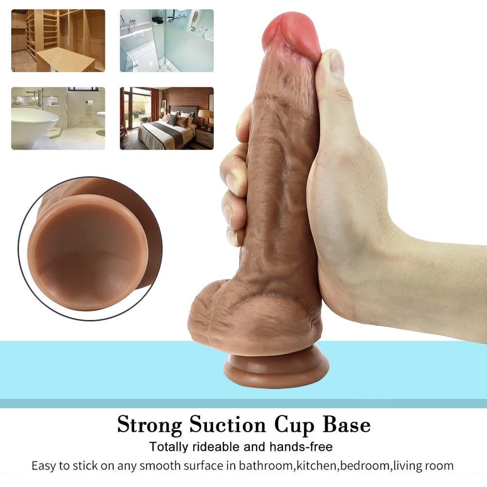 Soft Liquid Silicone Realistic Dildo Skin Feeling Huge Big Penis with Suction Cup Sex Toys for Woman Female Masturbation