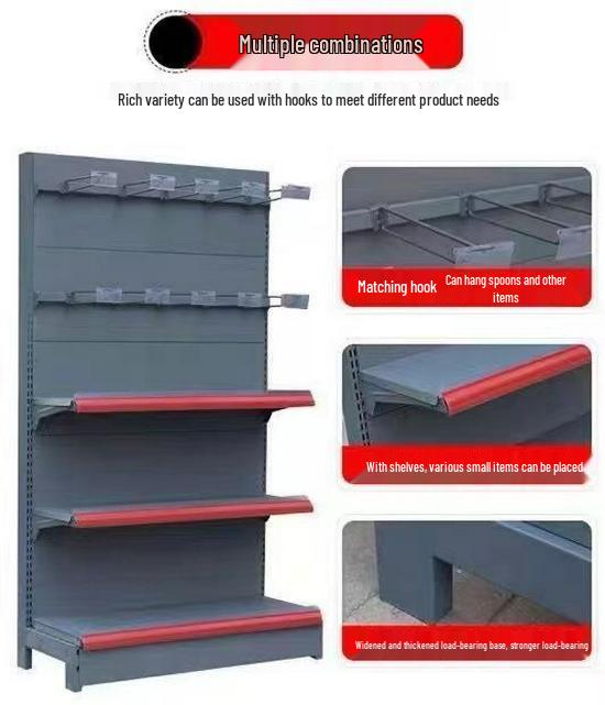 Thickened Supermarket Shelving: Single & Double-Sided Display Rack for Stores, Pharmacies, Baby Shops, and More