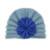 European & American Children's Knitted Woolen Hat with Flower - Warm Baby Hat for Autumn & Winter