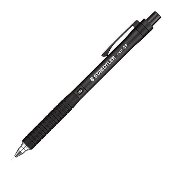 STAEDTLER Mechanical Pencil 0.9mm Drafting Pencil Black 925 15-09 Entry Model Matte Black Lightweight Slim Body 4mm Long Tip Long Sleeve Soft Grip