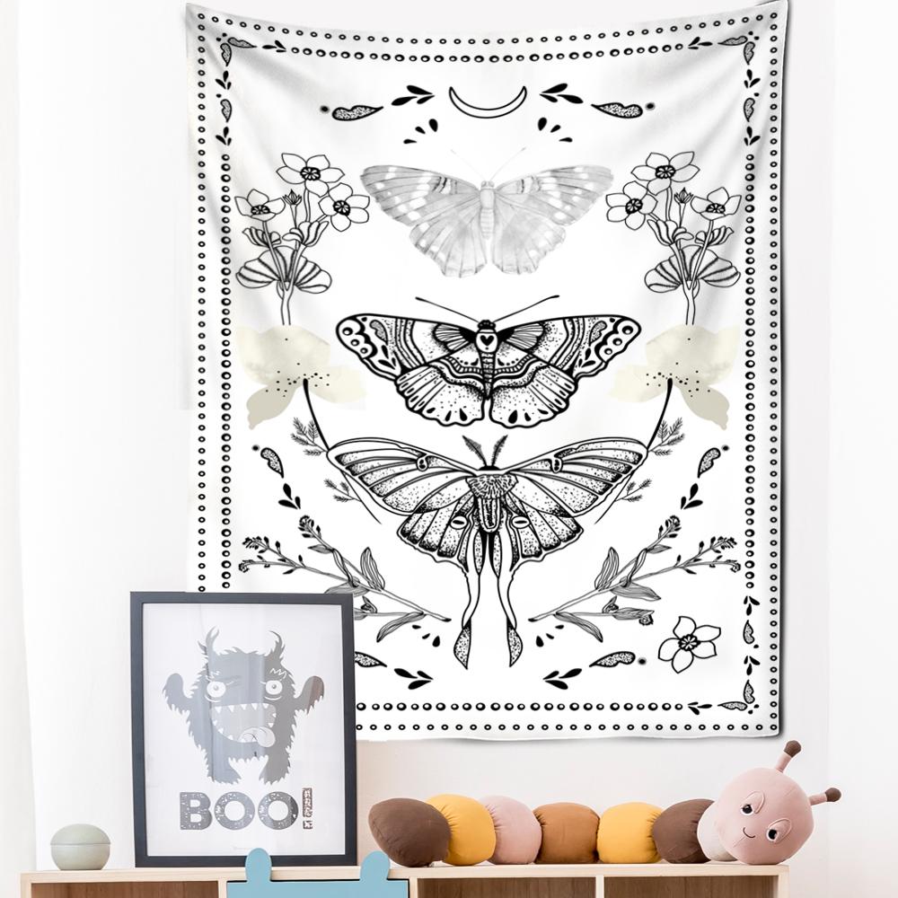 Psychedelic Butterfly Tapestry Wall Hanging Tarot Witchcraft Tapiz Hippie Bohemian Style Mysterious Aesthetics Room Home Decor