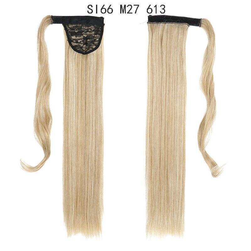 LISI HAIR Dlouhé rovné zavinování kolem klipsy do culíku Prodlužování vlasů tepelně odolné syntetické umělé vlasy s pony ocasem
