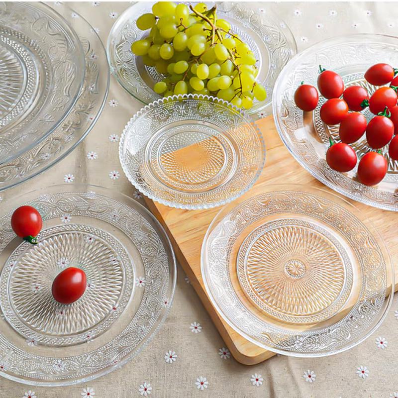 SIFAR Round Glass Fruit Plate