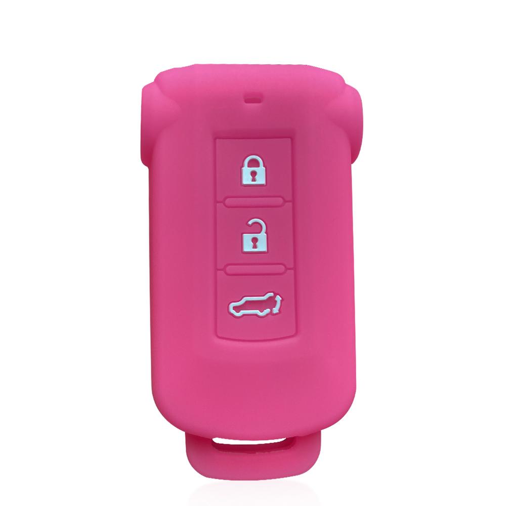 Silicone Car Key Chain Protect Skin Cover Case Keyring for Mitsubishi Outlander Pajero Delica Remote Key Holder Car Assessoires