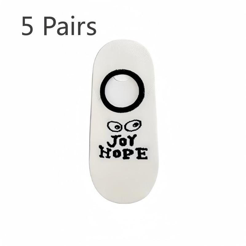 

5 пар женских летних тонких спортивных носков-лодочек из чистого хлопка с защитой от запаха и нескользящими невидимыми носками 5 Pairs белый