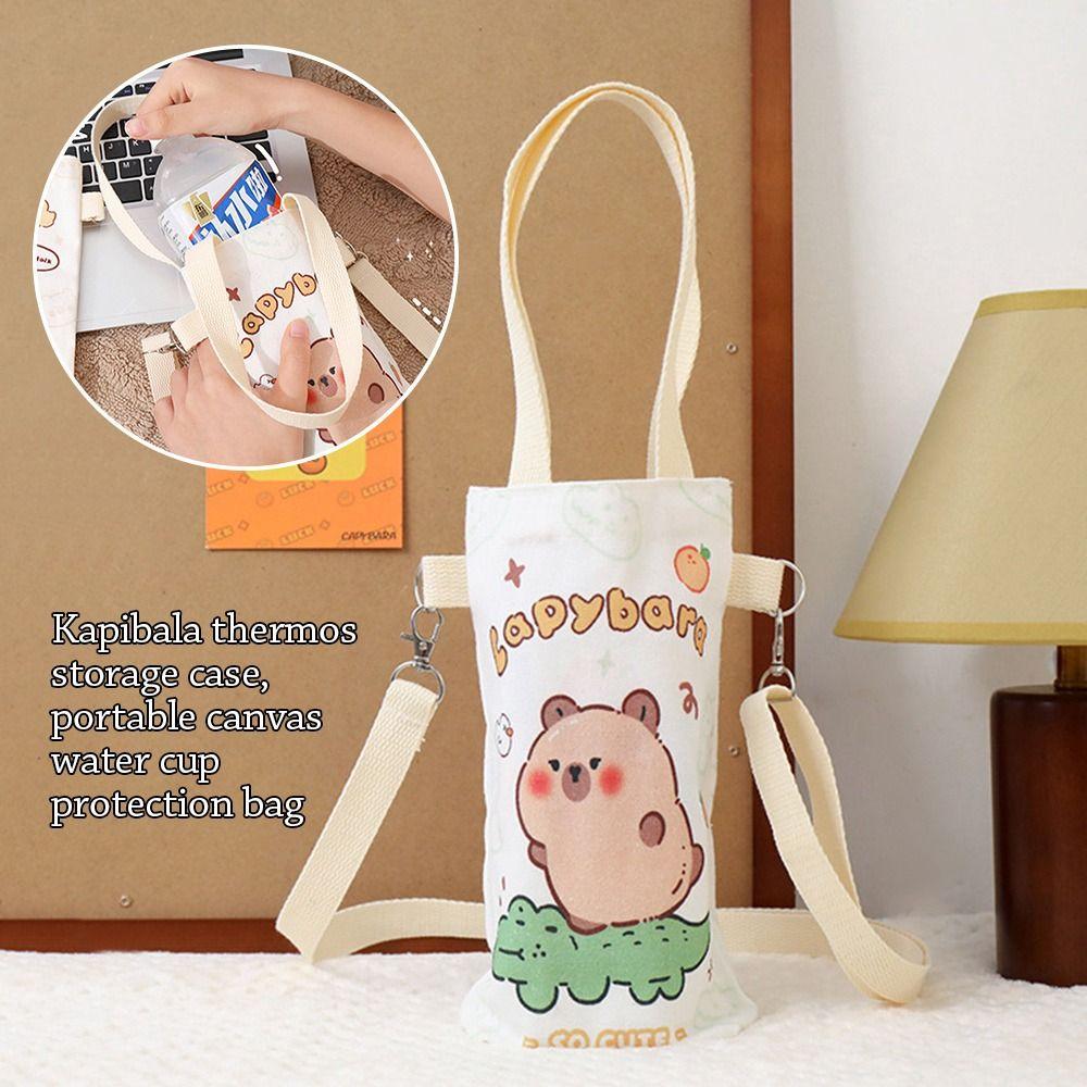 Cup Insulated Protective Cover Capybara Water Bottle Bag Canvas Mobile Phone Bags