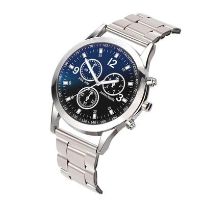 Men Dress Watch Analog Quartz Watch with Three Sub-Dials Stainless Steel Wristwatch for Husband Boyfriend Father Business Date