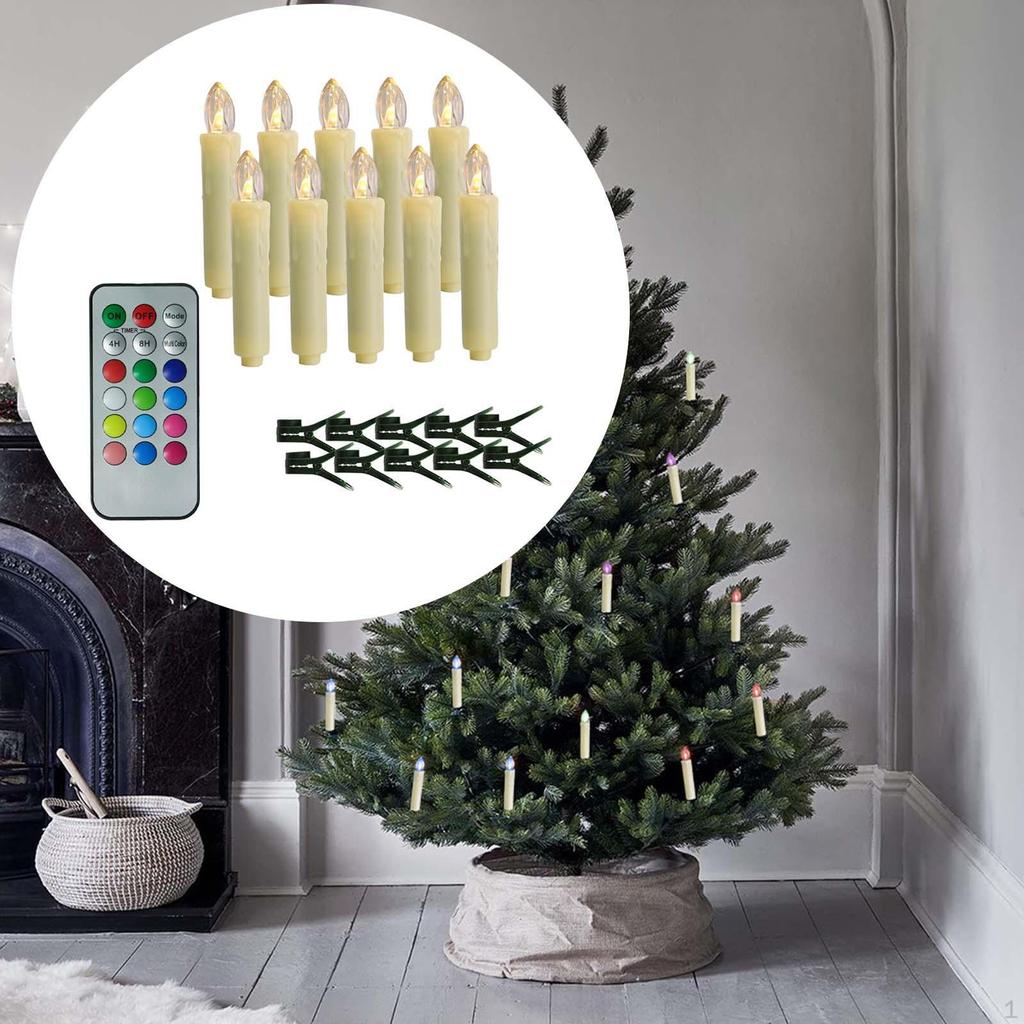 10 Pieces Christmas LED Candles Flameless Taper ,Candles Window Light for