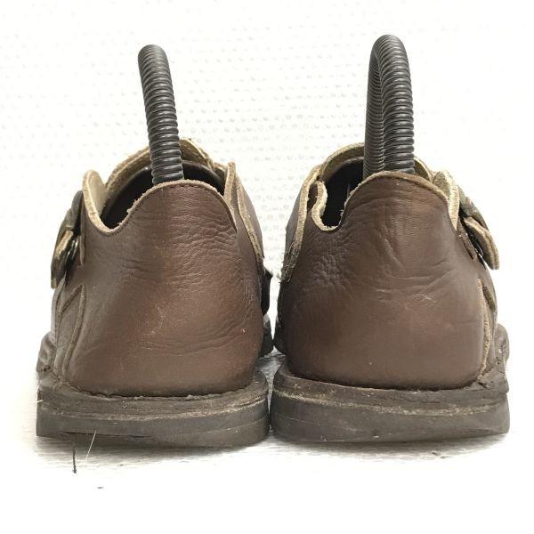 Pied Du Lapan Crepe Sole Leather Desert Boots Size 38 23.5-24.5 Brown T-Strap Shoes(USED)