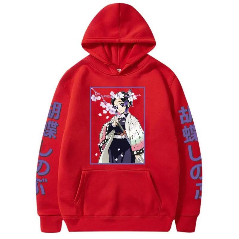 Japanese Animation Autumn Winter Hoodie Shinobu Kocho Sweatshirts Cozy Tops Sweatsuit Oversize Sudadera Hoodies