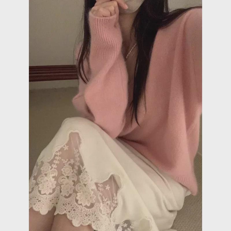 Koreanischer V-Ausschnitt Strickpullover - Lässig, Weich, Schichtweise Innenbekleidung