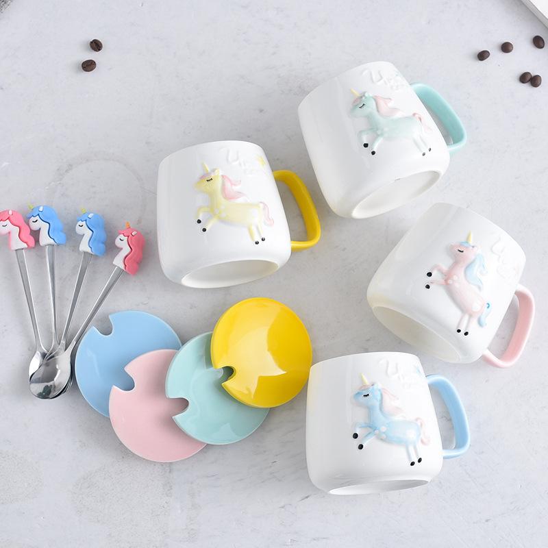 Kreative Niedliche Handbemalte Cartoon Einhorn Keramiktasse Geschenk Tasse Kaffeetasse Wasserbecher Paar Frühstückstasse