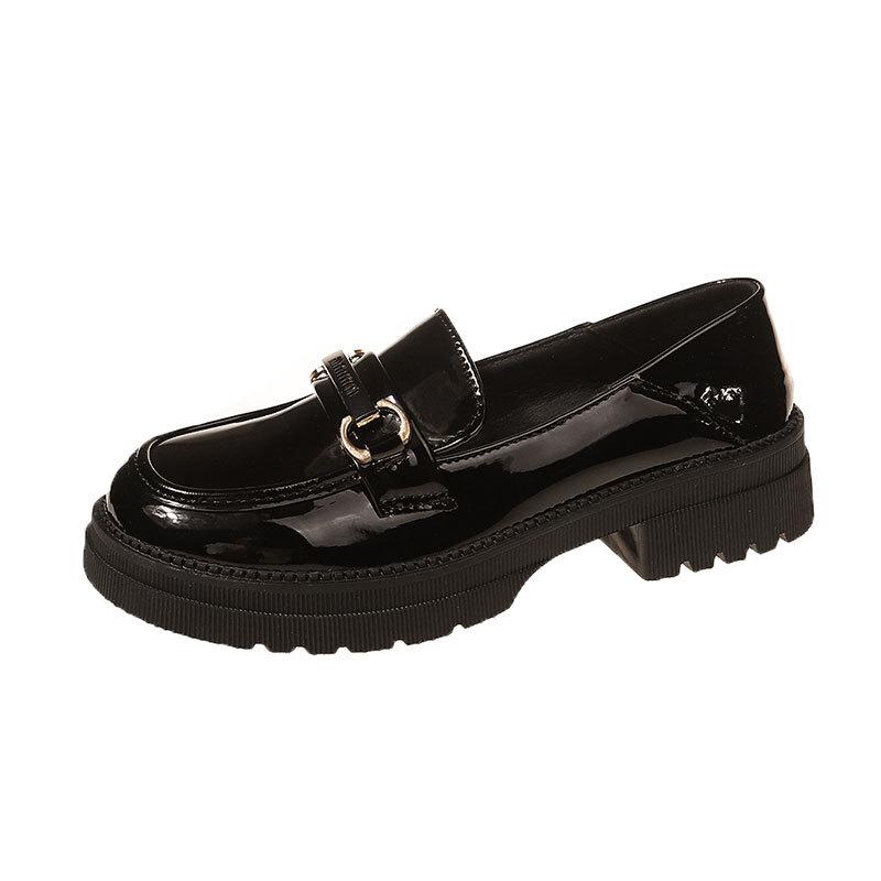 Thick-soled Heightening Women's Spring and Autumn New British Style Small Leather Shoes with Skirts JK Single Shoes