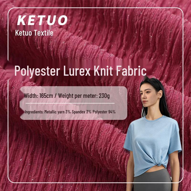 

Exquisite Women s Silver Thread Lurex Knit Polyester Fabric - 230g Velvet Puff for Home Furnishings. Sample