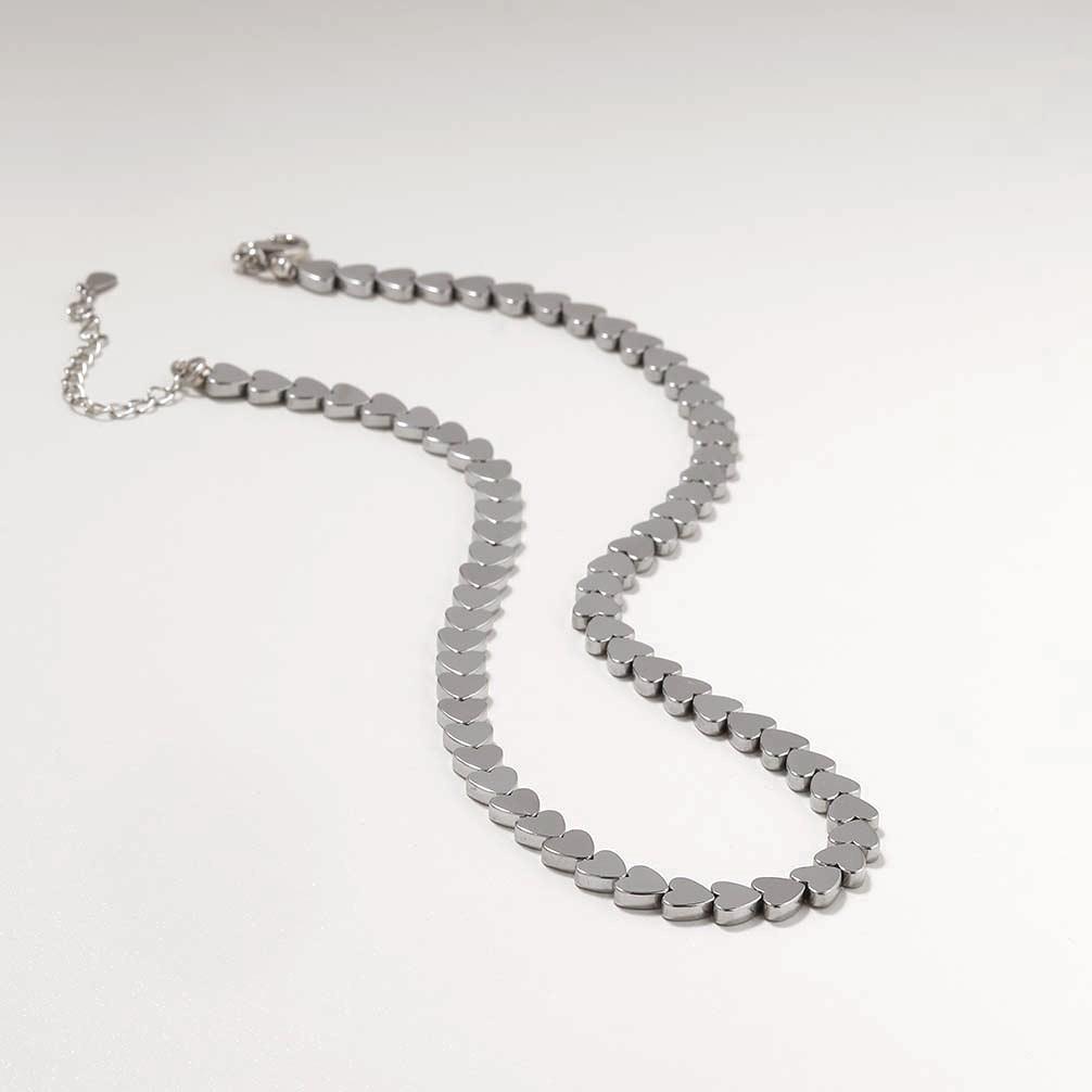 

Light Luxury And Fashionable Natural Black Gallstones Heart-shaped Bead Necklace For Women One Size чёрный