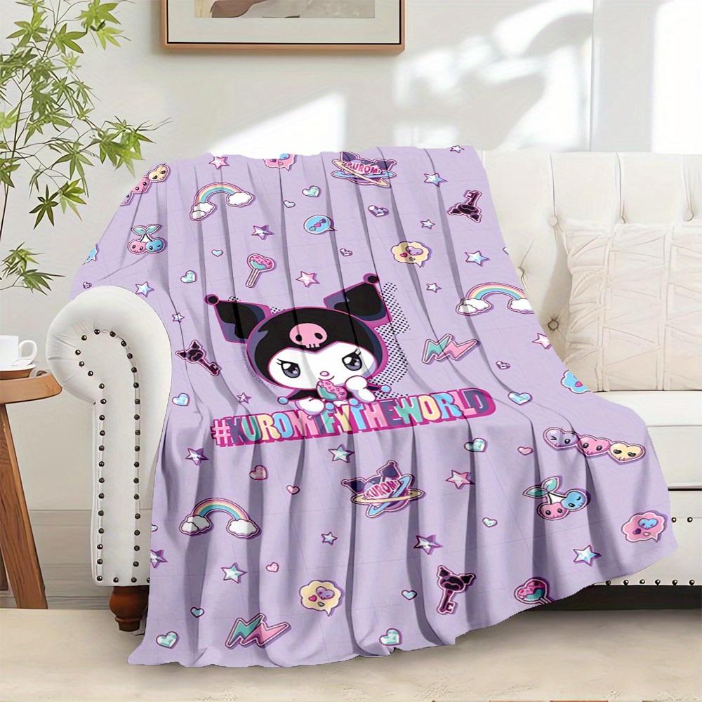 

1pc Flannel Kuromi, Kawaii, FantasyThrow Blanket, Cartoon Truck Pattern Printed Blanket, Warm Cozy Soft Blanket For Couch Bed Sofa Car Offic 130x150cm