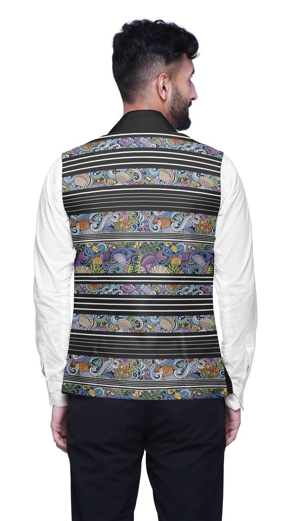 Atasi Artistic Printed Wedding Jackets For Men Nehru Jacket Waist Coat For Wedding & Festive