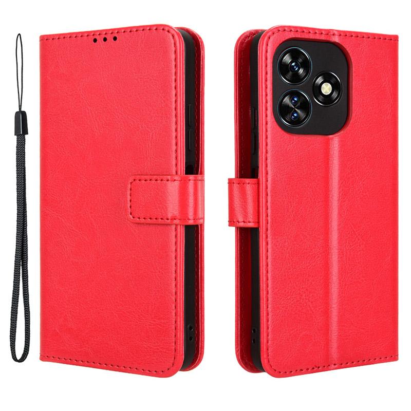 For Oukitel C51 Leather Phone Case Wallet Crazy Horse Texture