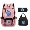 Animation Cartoon Printing Large Capacity Student School Bag Children'S Meal Bag Casual Pencil Bag Three-Piece Set