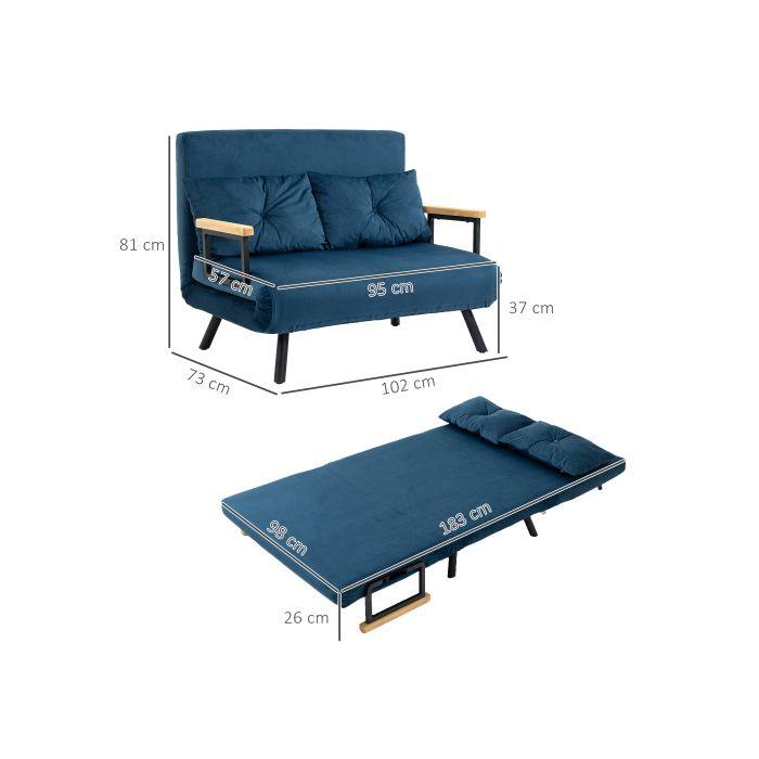 Fauteuil relax - MUVOE - Dossier réglable - Bleu - 1 place - Design contemporain