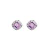 Princess Personality Wind S925 Sterling Silver Sugar Cube Earrings Inlaid with Natural Garnet Crystal Topaz Earrings