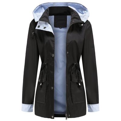 Jaqueta feminina para caminhada ao ar livre, leve, repelente de água, leve, com capuz, corta-vento, capa de chuva, corrida, caminhada, sobretudo, uso diário