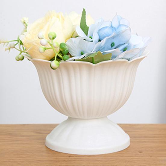 Runder Mini-Blumentopf aus Kunststoff Vintage Schreibtisch-Pflanzenbehälter für Kräuter Entwässerung Bereit Innen Außen Pflanzgefäß für Zuhause Büro Garten