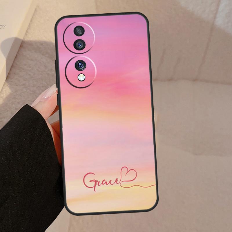 Personalised Watercolour Name Heart Case For Honor Magic 5 Pro 50 70 90 Lite Honor 8X 9X X9b X9a X8a X7a X6a X6 X7 X8 X9 Cover