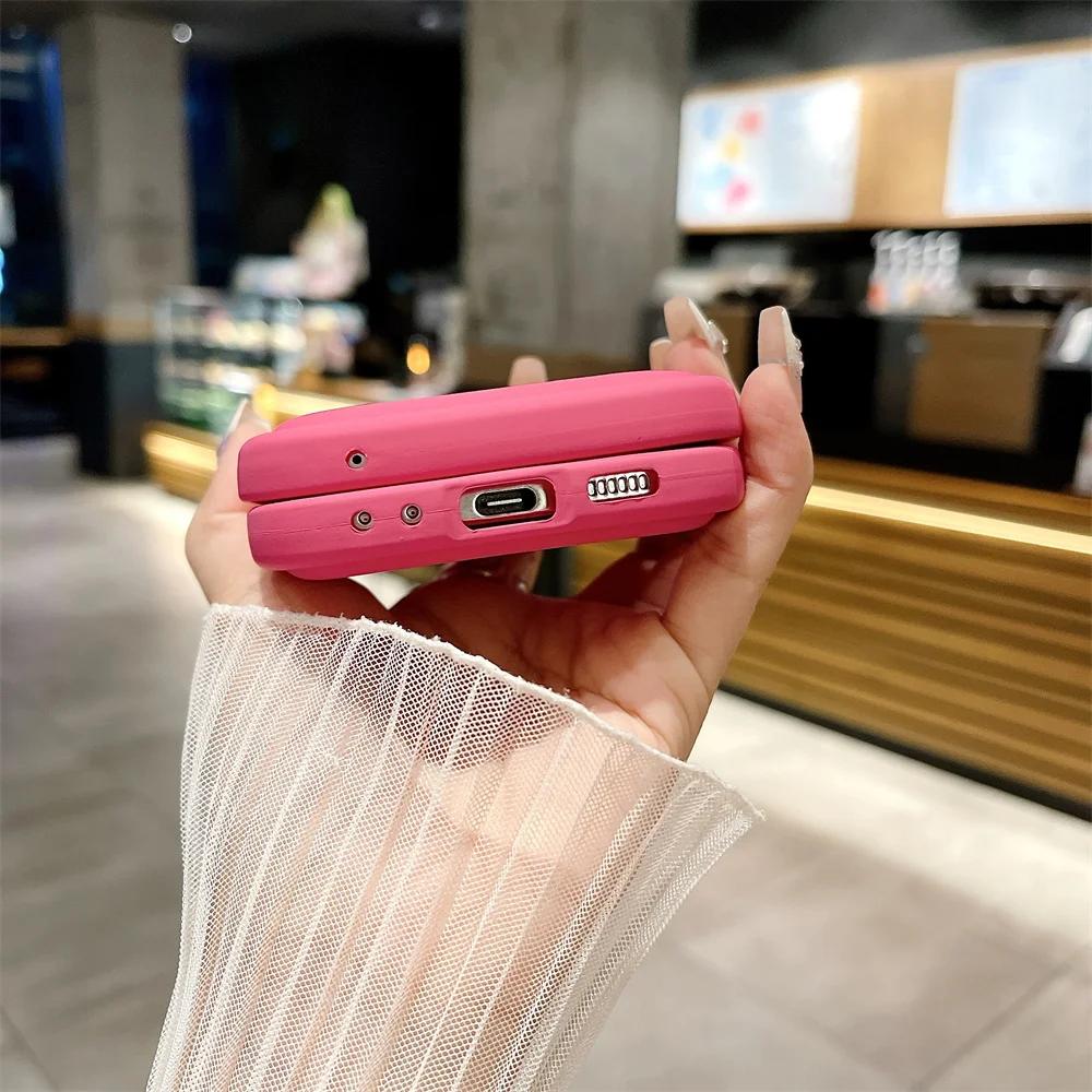 Fashion Matte Wave Edge Silicone Phone Case for Samsung Galaxy Z Flip 6 Z Flip5 Z Flip4 Z flip3 Shockproof Soft Cover
