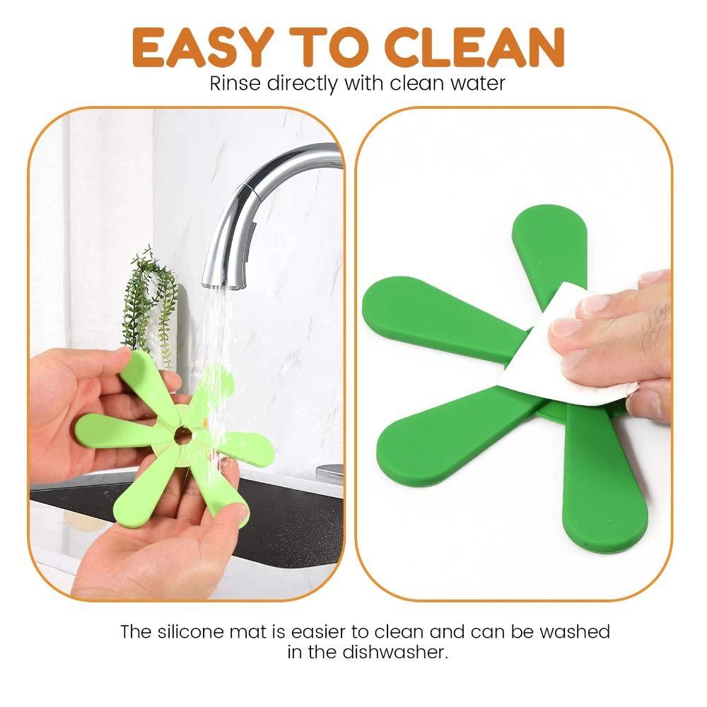 Non-slip Dishes Heat Insulation Pad Foldable Hot Dishes Trivets BPA Free Hot Plate Placemats  Home
