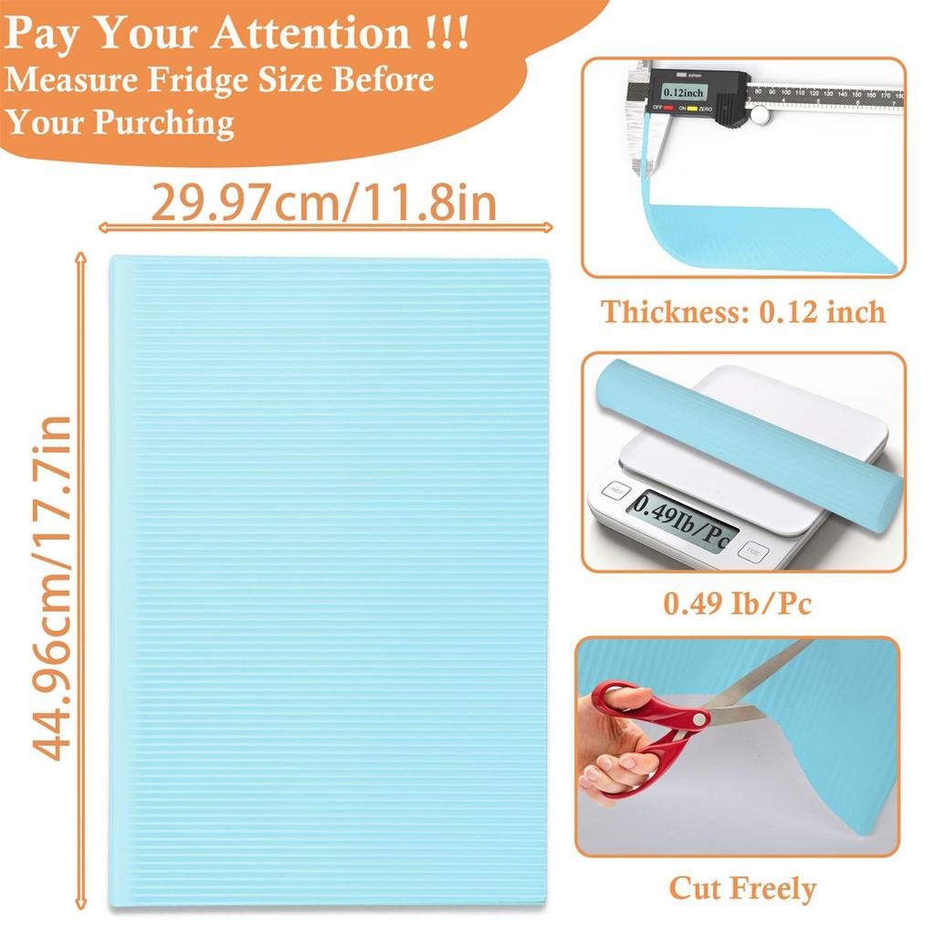 Fridge Liners 4 Pieces Non-Adhesive Refrigerator Liner Spillproof Fridge Mats for Kitchen Closet Home Apartment Drawer Cabinet