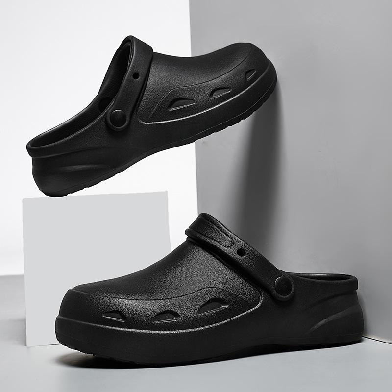 Waterproof Oil-Proof Non-Slip Chef Shoes Men's Work Shoes Slip-On Safety Shoes Anti-Odor Wear-Resistant EVA