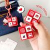 New Creative Four-Grid Electronic Button Sound Keychain Pendant Decor Cartoon Anime Figure Minecraft