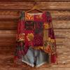 Women's Lightweight Sweater Casual Long Sleeve Knitted Vintage Floral Print Pullover