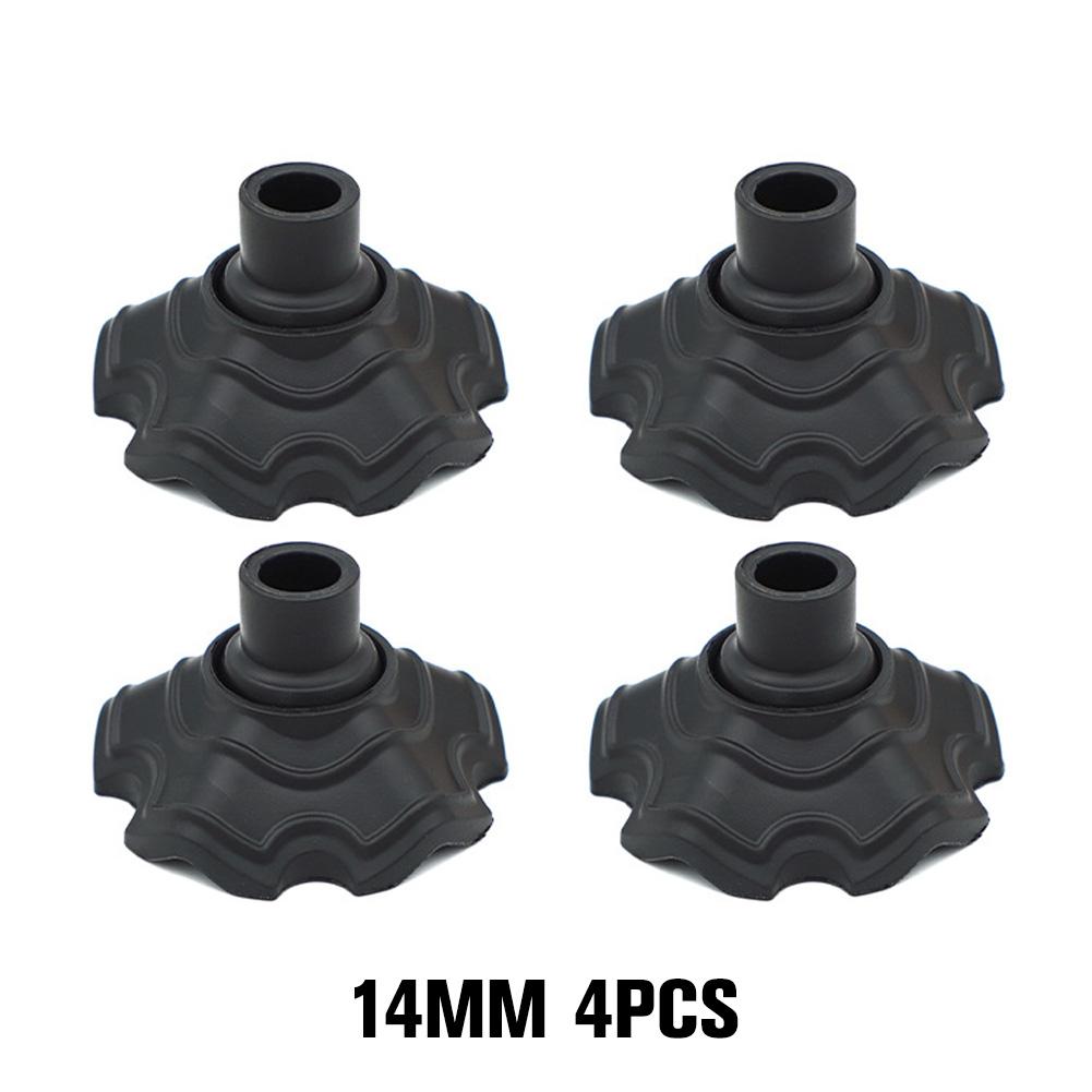 4 STÜCKE Outdoor Camping Mondstuhl Fußabdeckungen Rutschfest und Einsinkschutz Drehbare Fußpolster Campingzubehör