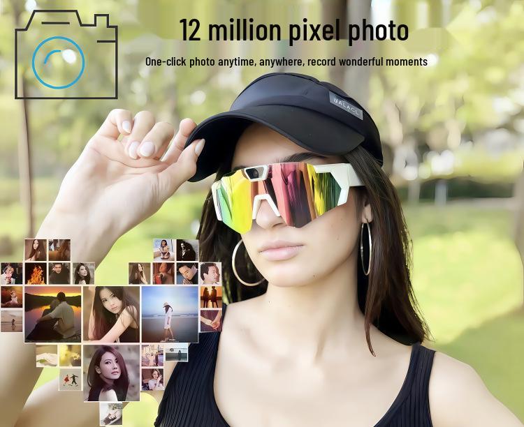 High-Tech Smart Sports Sunglasses with Camera & Weather Band for Audio/Video Recording