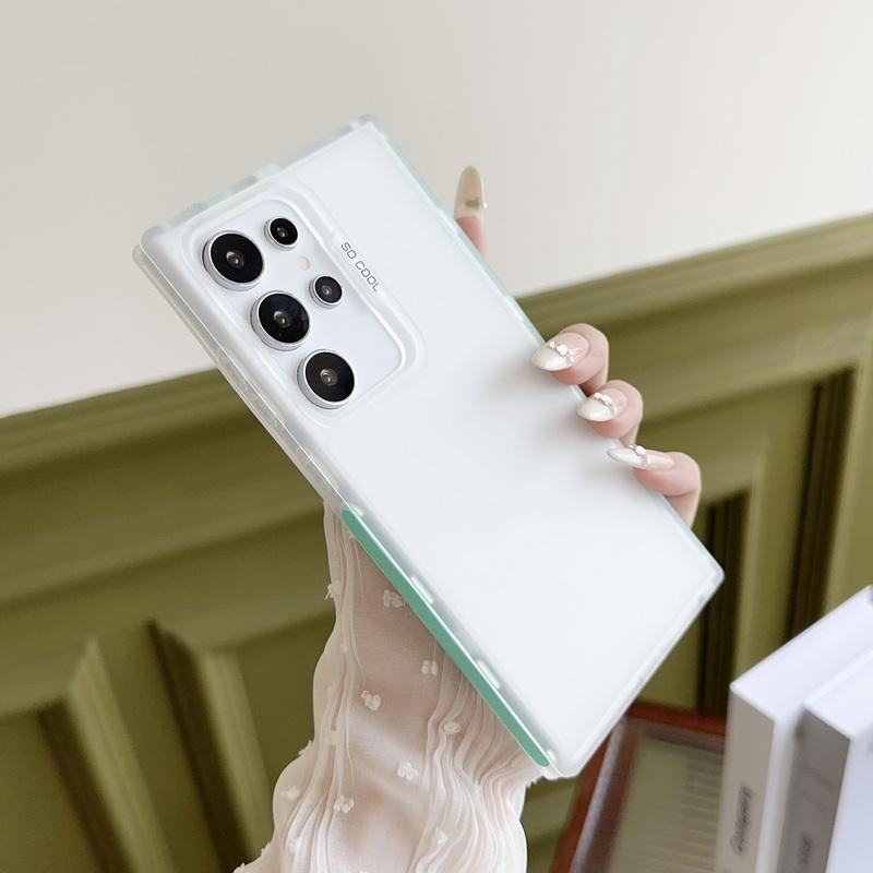 Módní Průhledné Matné Jednobarevné Pouzdro pro Samsung S24 Ultra Plus S23 S21 Fe A55 A35 A34 A25 A15 A14 5g Měkké TPU Vše Zahrnující Nárazuvzdorný Kryt