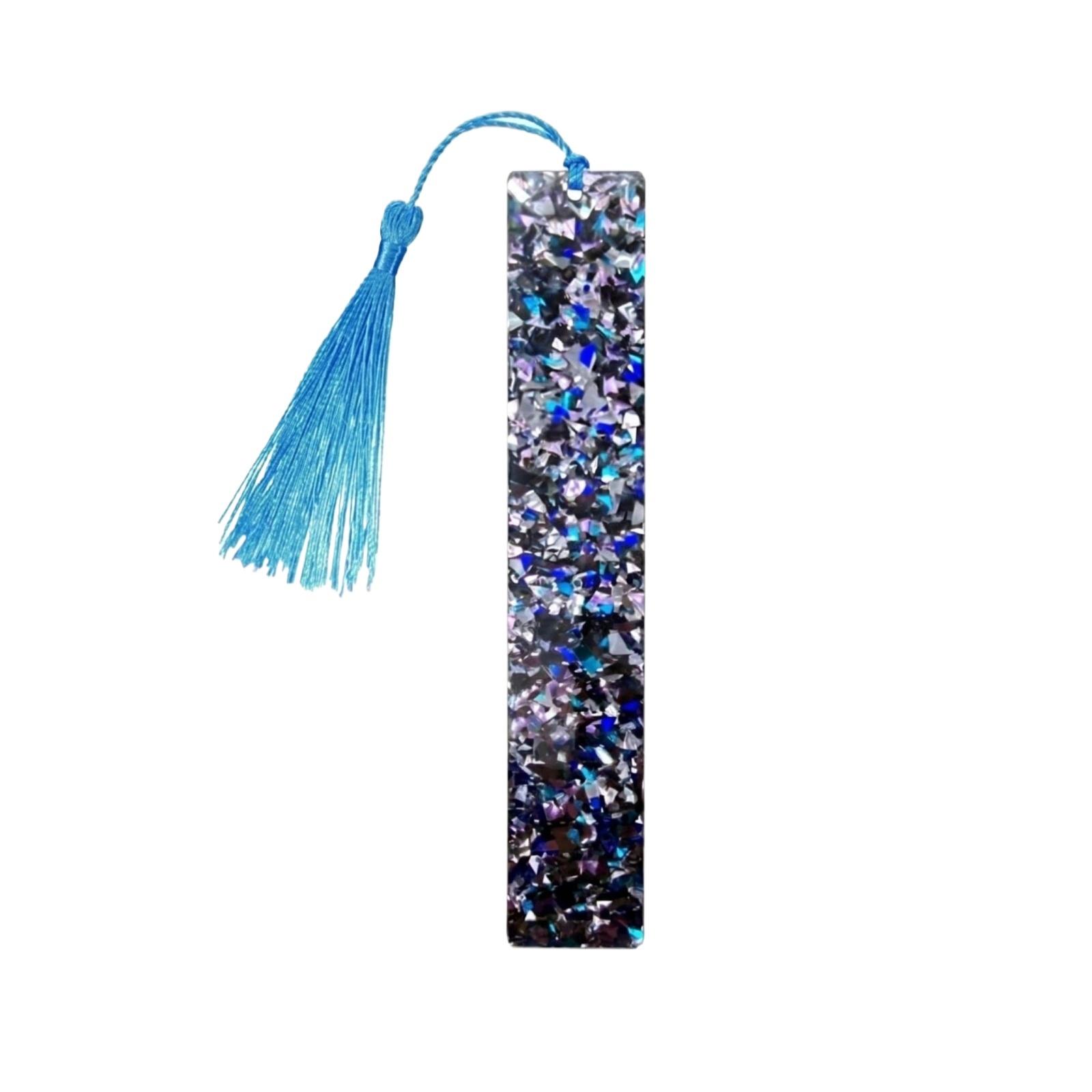 

Acrylic Glitter Tassel Bookmark DIY Hanging Pendant Decorative Book Marker for Reading and Craft Projects one size синий