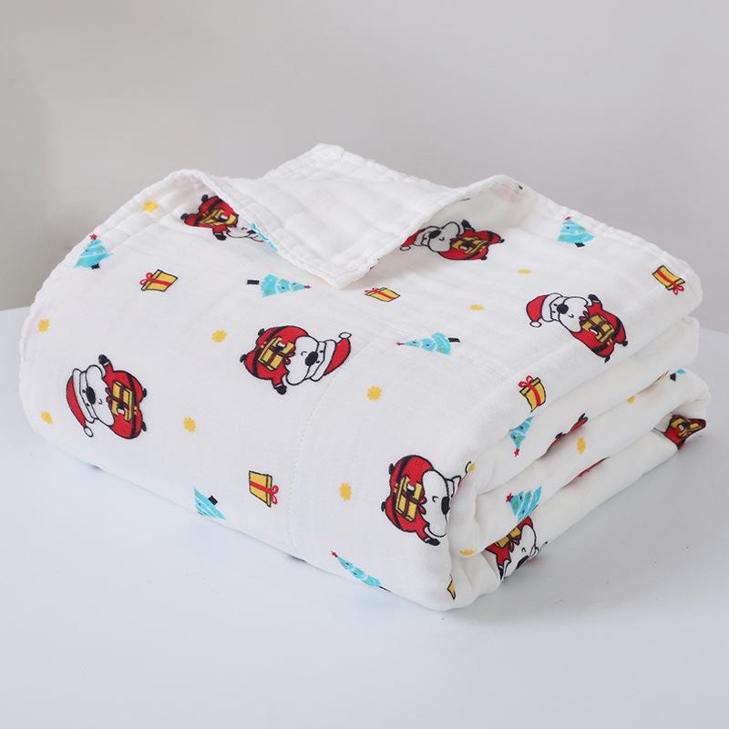Newborn Six-Layer Cotton Gauze Bath Towel & Swaddle Blanket