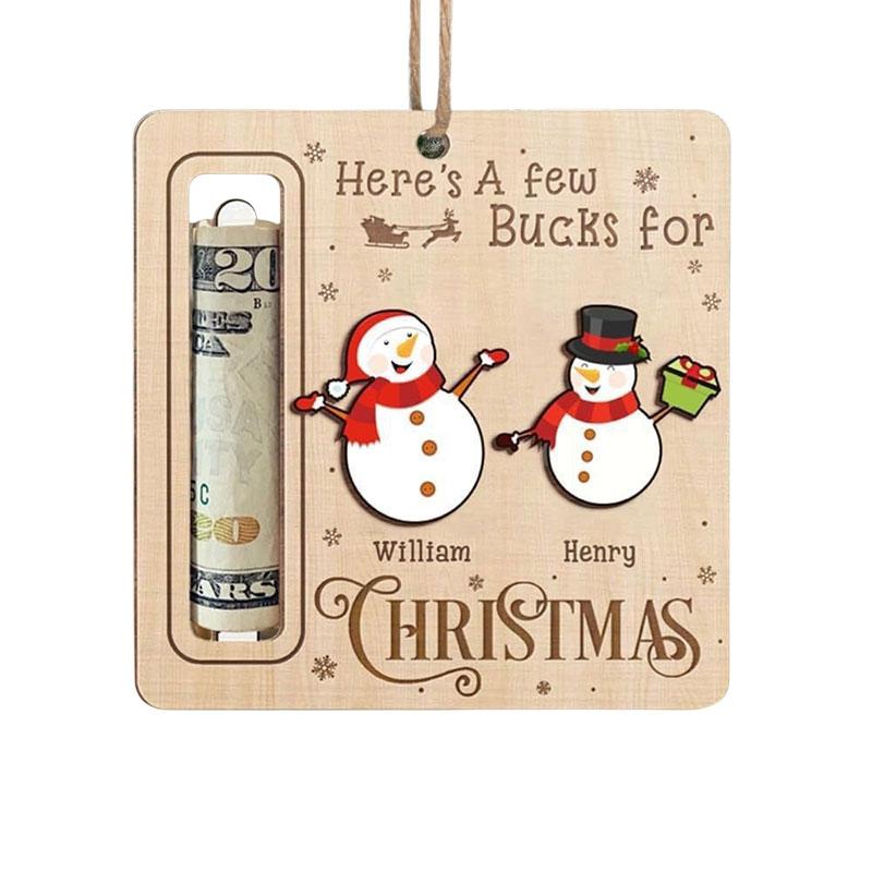 1Pc Wooden Gift Christmas Ornament Surprise Dress Up Christmas Wallet Pendant Christmas Print