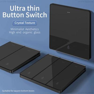 Schwarzes Glas Wand Quadrat Schalterpanel EU UK Standard 16a Steckdose Großes Panel Wandschalter Lichtschalter USB TypC Steckdose Netzwerk TV Tel Steckdose