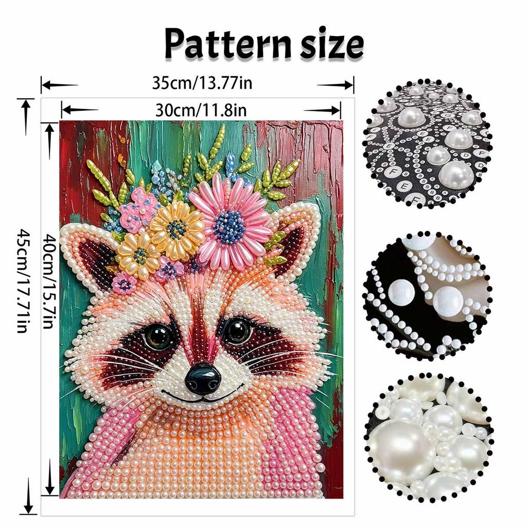 Pearl Painting Diy Sticky Diamond Creative Floral Fox Diamond Painting Kit Living Room Hanging Painting
