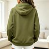 Solid Color Half-Zip Hoodie Women'S Oversized Contrast Sweatshirt With Kangaroo Pocket