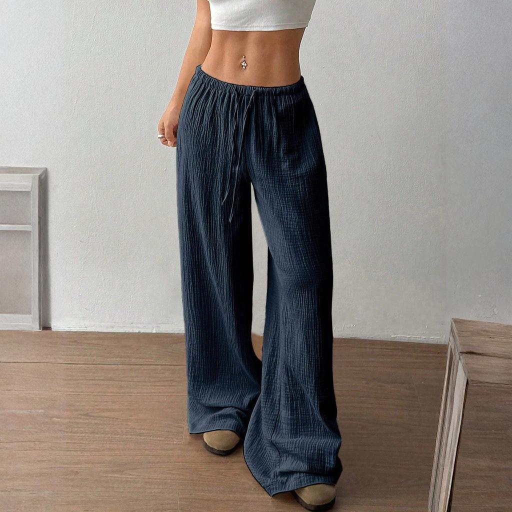 Women's Pants Fashion Casual Pants Solid Color Drawstring Pants