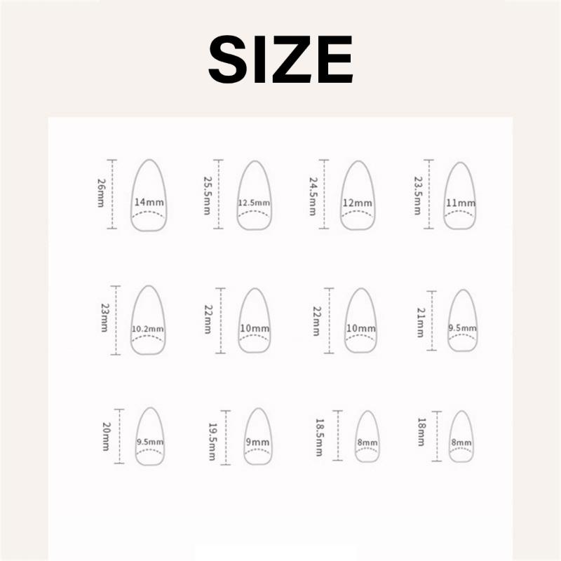 24 Pcs Valentines Day Press On Nail Glossy False Nail Heart Artificial Nail Almond Shape Full Cover Stick on Nail