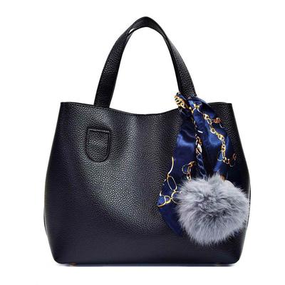 Litchi Pattern Soft PU Leather  Women Fashion Handbag Female Shoulder Bag Girls Messenger Bag Set